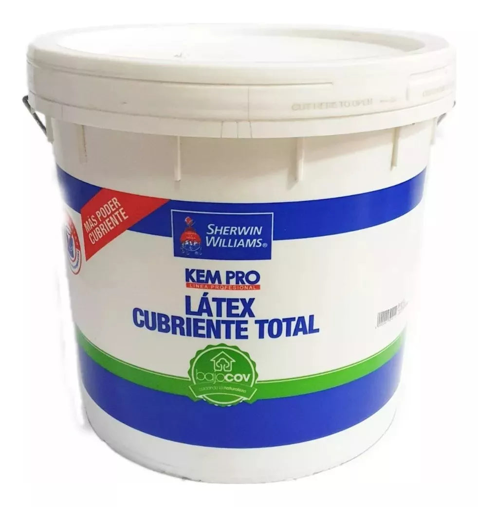 LATEX CUBRIENTE TOTAL COLORES CLAROS KEM PRO SHERWIN WILLIAMS - TINETA 4 GALONES
